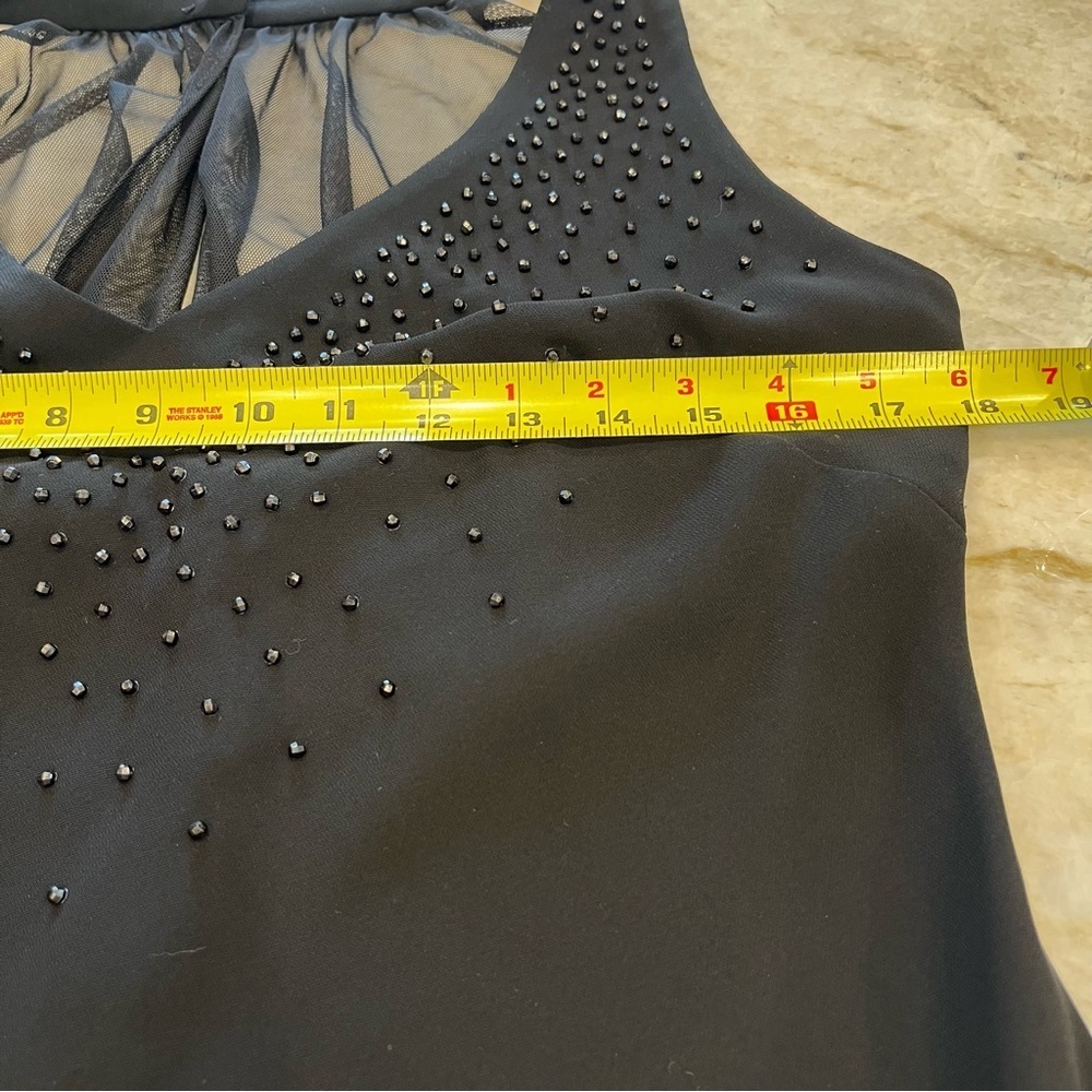 VINTAGE SL Fashions | Midi Dress Halter Style Black Beaded Dress | Size 12 - Picture 4 of 12